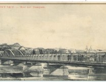 Przedwojenny most w kierunku dzielnicy Helena. Widok od strony Chełmca. 
Archiwum R. Bobrowskiego.  