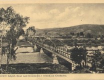 Przedwojenny most w kierunku dzielnicy Helena. Widok ze wzgórza zamkowego.
Archiwum R. Bobrowskiego.  