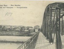 Przedwojenny most w kierunku dzielnicy Helena. Możemy dostrzec deski zamiast chodnika. 
Archiwum R. Bobrowskiego. 