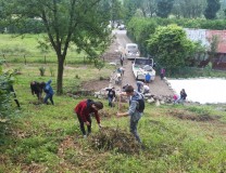 Przygotowania do upamiętnienia cmentarza w Krościenku nad Dunajcem - na nekropolii pracuje młodzież z Liceum im. S. Żeromskiego (maj-czerwiec 2018). 