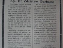 Klepsydra dr. Zdzisława Barbackiego w "Głosie Podhala". 